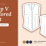 Deep V Tailored Vest free sewing pattern, intermediate level, sizes XXS to 4XL