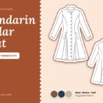Mandarin Collar Coat free sewing pattern, intermediate level, sizes XXS to 4XL